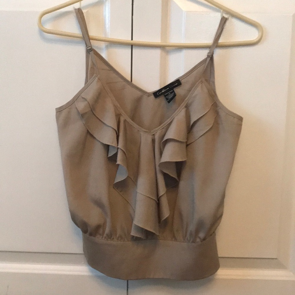 Nordstrom Rack Brown Ruffled Blouse